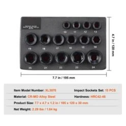 VEVOR Drive Impact Socket Set 3/8" - 15 Piece Ultra-Short Socket Set Metric 10-24mm - 6 Point Cr-Mo Alloy Steel For Auto Repair,BLACK 14 VEVOR Drive Impact Socket Set 3/8" - 15 Piece Ultra-Short Socket Set Metric 10-24mm - 6 Point Cr-Mo Alloy Steel For Auto Repair,BLACK -Aesthtic Interiors GUEST c55c54b1 51b1 4a34 bf39 c4cee6d2e0e2