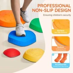 VEVOR Balance Stepping Stones For Kids, 5 PCS, Up To 220 Lbs, Non-Slip Toddlers Sensory Stepping Stones, Toys For Children Aged 3 4 5 6 7 8+ 11 VEVOR Balance Stepping Stones For Kids, 5 PCS, Up To 220 Lbs, Non-Slip Toddlers Sensory Stepping Stones, Toys For Children Aged 3 4 5 6 7 8+ -Aesthtic Interiors GUEST c578ce03 6052 46e4 be95 e0985a4ba589