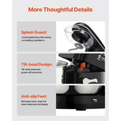 VEVOR Stand Mixer, 5QT Dough Mixer, 10+P Speeds Tilt-head Food Mixer, Kitchen Mixer With Stainless Steel Bowl, Dough Hook, Wire Whip, Black 13 VEVOR Stand Mixer, 5QT Dough Mixer, 10+P Speeds Tilt-head Food Mixer, Kitchen Mixer With Stainless Steel Bowl, Dough Hook, Wire Whip, Black -Aesthtic Interiors GUEST c64ab2c8 a196 422e 8370 ec067e1ae002
