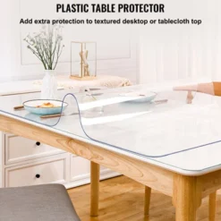 VEVOR Plastic Table Cover, 45"x100"x0.06", Transparent PVC Table Protector, Rectangle Clear Desk Mat, Water Oil Proof Table Cover, Transparent 13 VEVOR Plastic Table Cover, 45"x100"x0.06", Transparent PVC Table Protector, Rectangle Clear Desk Mat, Water Oil Proof Table Cover, Transparent -Aesthtic Interiors GUEST c6637604 61cd 44ad be47 372549c38c68