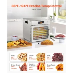 VEVOR Food Dehydrator Machine, 8 Stainless Steel Trays, 400W Electric Food Dryer With Adjustable Temperature & 24-Hour Timer, Freeze Dryer, Silver 12 VEVOR Food Dehydrator Machine, 8 Stainless Steel Trays, 400W Electric Food Dryer With Adjustable Temperature & 24-Hour Timer, Freeze Dryer, Silver -Aesthtic Interiors GUEST c6927775 df74 445a 90f9 d6bf2d5ffb1f