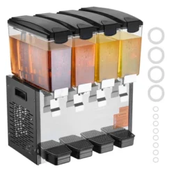 VEVOR Commercial Beverage Dispenser, 4 Tanks 10 L / 10.6 QT Per Tank Juice Dispenser, 430W Stainless Steel Ice Tea Drink Machine -Aesthtic Interiors GUEST c6b91458 7917 4401 b4a2 96b4d231f578