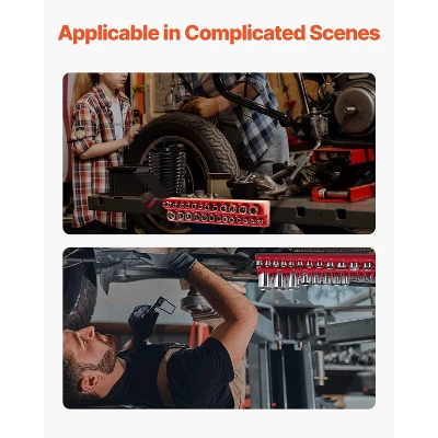 VEVOR Magnetic Socket Organizer Set, 3PCS Magnetic Socket Holder, 1/4'', 3/8'' & 1/2'' SAE Socket Trays With Clear Labels, Hold Up To 68PCS Standard 6 VEVOR Magnetic Socket Organizer Set, 3PCS Magnetic Socket Holder, 1/4'', 3/8'' & 1/2'' SAE Socket Trays With Clear Labels, Hold Up To 68PCS Standard - Image 6