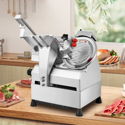VEVOR Automatic Meat Slicer, 540W Deli Slicer, 2 PCS 10" Stainless Steel Removable Blade, 0-15mm Adjustable Thickness, Child Lock Protection 1 VEVOR Automatic Meat Slicer, 540W Deli Slicer, 2 PCS 10" Stainless Steel Removable Blade, 0-15mm Adjustable Thickness, Child Lock Protection