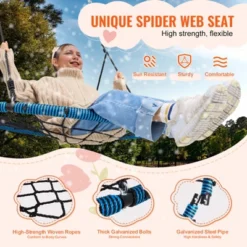 VEVOR Spider Web Saucer Swing, 40 Inch Round Swings For Kids Outdoor, 750lbs Weight Capacity Saucer Tree Swing, Stable Woven Rope Swing Seat -Aesthtic Interiors GUEST c7217274 9b8d 4e1a 8991 3f7e41322665