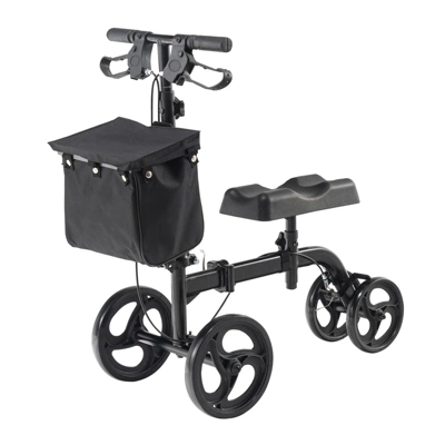 VEVOR Folding Knee Scooter, Carbon Steel Steerable Knee Walker With Height-Adjustable Handlebar & Knee Pad, All-Terrain Solid Wheels, Dual Brakes 8 VEVOR Folding Knee Scooter, Carbon Steel Steerable Knee Walker With Height-Adjustable Handlebar & Knee Pad, All-Terrain Solid Wheels, Dual Brakes - Image 8