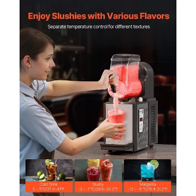 VEVOR Commercial Slushy Machine, 4L Single Tank Frozen Drink Machine, 16 Cups Stainless Steel Margarita Smoothie Frozen Drink Maker, Black 3 VEVOR Commercial Slushy Machine, 4L Single Tank Frozen Drink Machine, 16 Cups Stainless Steel Margarita Smoothie Frozen Drink Maker, Black - Image 3