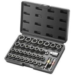 VEVOR Bolt Extractor Set, 29-Piece Bolt And Nut Remover Set, 6mm To 10mm, 13/32" To 3/4", CR-MO Steel Extraction Socket Set With Storage Case, Black -Aesthtic Interiors GUEST c86661ed bc50 4fc3 a1cf 64c06e07b17a
