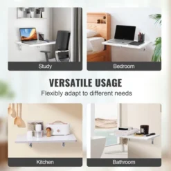 VEVOR Wall Mounted Folding Table, Wall Mount Drop Leaf Tables, Wooden Floating Desk For Dining, Laundry Room, Office, 23.6" X 15.6" Fold Down Desk -Aesthtic Interiors GUEST c892beb4 8a70 4b60 90b2 18a36bbc0d30