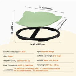 VEVOR Elephant Kids Swivel Chair, 220 LBS Capacity, 360° Spinning Chair, Autistic Kids Sensory Toy Chair With Non-Slip Metal Base, Green 14 VEVOR Elephant Kids Swivel Chair, 220 LBS Capacity, 360° Spinning Chair, Autistic Kids Sensory Toy Chair With Non-Slip Metal Base, Green -Aesthtic Interiors GUEST c8d7d195 c93a 444e 9fd3 ee859e7b2ec5