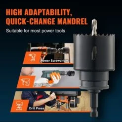 VEVOR Hole Saw Kit, 18 PCS Saw Blades, 6 Drill Bits, 1 Hex Wrench, General Purpose Size From 3/4" To 4-1/2", Bi Metal M42 Hole Saw Set, Black 11 VEVOR Hole Saw Kit, 18 PCS Saw Blades, 6 Drill Bits, 1 Hex Wrench, General Purpose Size From 3/4" To 4-1/2", Bi Metal M42 Hole Saw Set, Black -Aesthtic Interiors GUEST c8f140a2 965f 44b1 948b 3f51dc14ff67