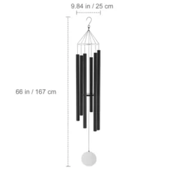 VEVOR Wind Chimes For Outside, 66 In, Deep Tone Wind Chimes With 6 Tubes, Unique Large Memorial Wind Chimes For Anniversary, Black -Aesthtic Interiors GUEST c8f31d4d cc77 4aa6 a12c d935c9874a9e