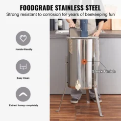 VEVOR Electric Honey Extractor, 2/4 Frames Honey Spinner Extractor, Stainless Steel Beekeeping Extraction, Apiary Centrifuge Equipment 11 VEVOR Electric Honey Extractor, 2/4 Frames Honey Spinner Extractor, Stainless Steel Beekeeping Extraction, Apiary Centrifuge Equipment -Aesthtic Interiors GUEST c9330107 2651 4376 a247 67c9d9333116