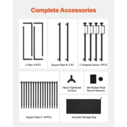 VEVOR Over The Table Rod Stand With Clamps, 13"-42" Tall & 28"-98" Length Adjustable, 2 Packs Table Arch Stand, Tabletop Balloon Arch Frame, Black -Aesthtic Interiors GUEST ca148b23 b3b0 4124 b614 6c202463a527