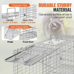 VEVOR Live Animal Cage Trap, 31" X 10" X 12" Humane Cat Trap Galvanized Iron, Folding Animal Trap With Handle For Rabbits, Stray Cats, Squirrels 11 VEVOR Live Animal Cage Trap, 31" X 10" X 12" Humane Cat Trap Galvanized Iron, Folding Animal Trap With Handle For Rabbits, Stray Cats, Squirrels -Aesthtic Interiors GUEST ca288460 59e7 4705 9296 994efcc02063
