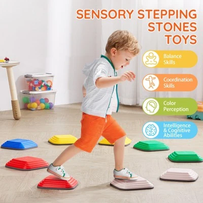 VEVOR Balance Stepping Stones For Kids, 10 PCS, Up To 220 Lbs, Non-Slip Toddlers Sensory Stepping Stones, Toys For Children Aged 3 4 5 6 7 8+ 2 VEVOR Balance Stepping Stones For Kids, 10 PCS, Up To 220 Lbs, Non-Slip Toddlers Sensory Stepping Stones, Toys For Children Aged 3 4 5 6 7 8+ - Image 2