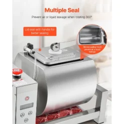 VEVOR Meat Tumbler Marinator, 10L Vacuum Tumbler Marinating Machine With Automatic Bidirectional Rotation, Silver -Aesthtic Interiors GUEST caea8a1d 7a6e 48c7 95b1 c2f7f988e3c2