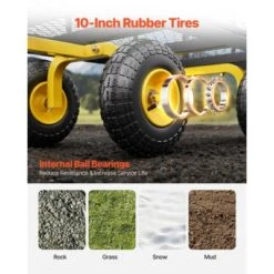 VEVOR 680 Lbs Steel Garden Cart On Wheels, Heavy Duty Garden Wagon Cart Pullable, Metal Outdoor Utility Yard Wagon Carts, Black -Aesthtic Interiors GUEST cb0dbbc6 35e7 43ae 87ac 6b7d122340f6