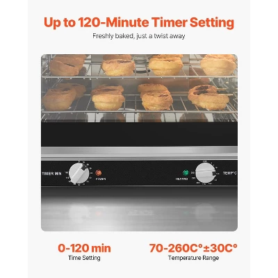 VEVOR Commercial Countertop Oven, 66L 4-Tier Toaster Oven, 2800W Electric Baking Oven With Tempered Glass Door, Wire Racks Clip Tray Gloves 5 VEVOR Commercial Countertop Oven, 66L 4-Tier Toaster Oven, 2800W Electric Baking Oven With Tempered Glass Door, Wire Racks Clip Tray Gloves - Image 5