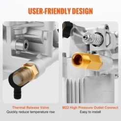 VEVOR Pressure Washer Pump, 3/4" Shaft Horizontal, 3400 PSI, 2.5 GPM, Replacement Power Washer Pumps Kit, Parts Washer Pump, Silver -Aesthtic Interiors GUEST cc85635d 666d 42b4 8085 063acdab6216