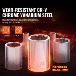 VEVOR Mechanics Tool Set And Socket Set, 1/4" 3/8" 1/2" Drive Deep And Standard Sockets, 205 Pcs SAE And Metric Mechanic Tool Kit