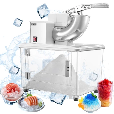 VEVOR Commercial Ice Crusher 661LBS/H, 350W Electric Snow Cone Machine With 4 Blades, 1400RPM Stainless Steel Shaved Ice Machine, White 8 VEVOR Commercial Ice Crusher 661LBS/H, 350W Electric Snow Cone Machine With 4 Blades, 1400RPM Stainless Steel Shaved Ice Machine, White - Image 8
