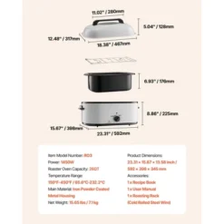 VEVOR Roaster Oven, 26QT Electric Roasting Pan, 150-450℉ Adjustable Temperature Fast-Cooking Turkey Roaster, Fits 30lb Turkey, White -Aesthtic Interiors GUEST ccda03de 1614 406c 9112 b8688a1b222b