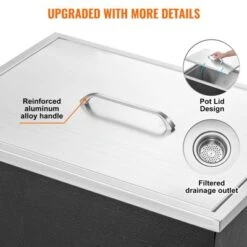 VEVOR Drop In Ice Chest, 22"L X 17"W X 12"H Stainless Steel Ice Cooler, Commercial Ice Bin With Cover, 40 Qt Outdoor Kitchen Ice Bar 12 VEVOR Drop In Ice Chest, 22"L X 17"W X 12"H Stainless Steel Ice Cooler, Commercial Ice Bin With Cover, 40 Qt Outdoor Kitchen Ice Bar -Aesthtic Interiors GUEST ccf3de97 a494 4f08 95ee b3035fa8ae50