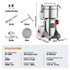 VEVOR 1000g Electric Grain Mill Grinder, High Speed 3000W Commercial Spice Grinders, Stainless Steel Pulverizer Powder Machine -Aesthtic Interiors GUEST cd0fafca 130d 4313 9770 988c30b2d656