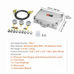 VEVOR Hydraulic Pressure Test Kit, 250/400/600bar, 3 Gauges 11 Test Couplings 3 Test Hoses, Excavator Hydraulic Test Gauge Set, Silver -Aesthtic Interiors GUEST cd578e6a 955e 4c0a 8df3 838f251ee47a