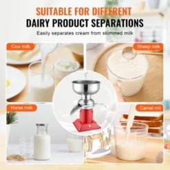 VEVOR Milk Cream Centrifugal Separator, 304 Stainless Steel,100L/H Output 10500RPM Goat Milk Separator,30W Cow Cream Separator With 5L Bowl Capacity -Aesthtic Interiors GUEST cd77984d 73b9 4967 99ba beb145622e95