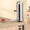 VEVOR Sausage Stuffer, 5LBS/3L Capacity, 304 Stainless Steel Vertical Sausage Stuffer, Sausage Filling Machine With 3 Stuffing Tubes, Silver