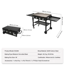 VEVOR Commercial Griddle On Cart, 36" Heavy Duty Manual Flat Top Griddle, Outdoor Cooking Station With Side Shelves, Steel Natural Gas Griddle -Aesthtic Interiors GUEST cda681ec c80f 49e2 94a4 b3ac232fec6a