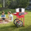 VEVOR Electric Cotton Candy Machine With Cart, 1000W Commercial Candy Floss Maker With Stainless Steel Bowl, Sugar Scoop And Drawer,Red