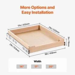 VEVOR Pull Out Cabinet Organizer, 17"W X 21"D Cabinet Drawer, Soft Close Slide Out Shelf, Heavy-Duty Sliding Wood Drawer -Aesthtic Interiors GUEST ce82cde2 f0ba 4b00 b93d bf69ff013e0f
