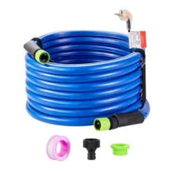 VEVOR 25ft Heated Water Hose For RV,Heated Drinking Water Hose Antifreeze To -45°F, Automatic Self-regulating, 5/8" I.D. With 3/4" GHT Adapter, Blue -Aesthtic Interiors GUEST ce8c1de1 f6c0 477e 8910 78fba803b067