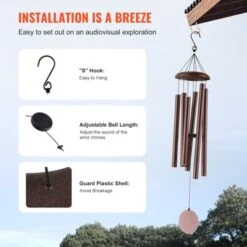 VEVOR Wind Chimes For Outside, 45 In, Deep Tone Wind Chimes With 6 Tubes, Unique Large Memorial Wind Chimes For Anniversary, Bronze -Aesthtic Interiors GUEST ce94ab49 1d1d 4a30 aec4 90a75eb8facc