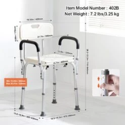 VEVOR Shower Chair, Shower Seat With Back, Non-slip Bathroom Bench Bath Chair For Elderly Disabled Handicap, 350 LBS Capacity,White -Aesthtic Interiors GUEST ceae83e5 83f3 4315 a331 b8b7d4f94dd6