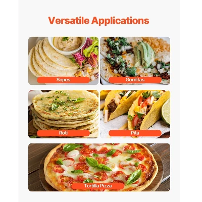 VEVOR Electric Tortilla Maker, Automatic Corn Tortilla Making Machine With Non-Stick Coating And Two Molds(4 In + 6 In), Silver 6 VEVOR Electric Tortilla Maker, Automatic Corn Tortilla Making Machine With Non-Stick Coating And Two Molds(4 In + 6 In), Silver - Image 6