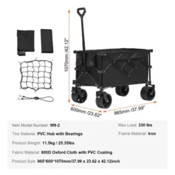 VEVOR Collapsible Folding Wagon, 220 L Beach Wagon Cart With All-Terrain Wheels, Heavy Duty Folding Wagon Cart Max 330 Lbs -Aesthtic Interiors GUEST cf7d8924 fd34 4e60 a60f eb16425165fb