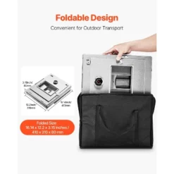 VEVOR Foldable Camping Oven, Stainless Steel Portable Camping Stove, With 3 Tier Grill, Handle And Thermometer, Use With Wood Burning Fire, Silver -Aesthtic Interiors GUEST cfd3ae74 b4e8 4d5b a519 8decfcc2360c