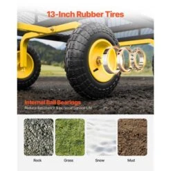 VEVOR 1200 Lbs Steel Garden Cart, Heavy Duty Pullable Garden Wagon Yard Cart, 2 In 1 Outdoor Metal Utility Wagon Yard Trailer, Black -Aesthtic Interiors GUEST cff16b4d 8116 4d69 881b 4972c9217b84