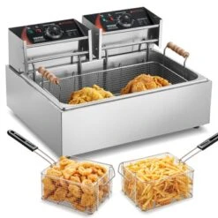VEVOR Commercial Deep Fryer, 3000W Electric Turkey Fryer With 3 Baskets, Large Capacity 18Qt / 17L Stainless Steel Countertop Single Oil Fryer -Aesthtic Interiors GUEST d0755769 8ec4 4be0 b4e9 fdaecfc62fa9
