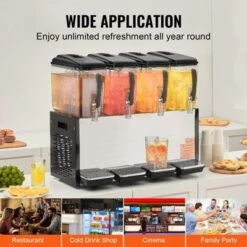 VEVOR Commercial Beverage Dispenser, 4 Tanks 12 L / 12.7 QT Per Tank Juice Dispenser, 510W Stainless Steel Ice Tea Drink Machine -Aesthtic Interiors GUEST d0ba16ab 4397 4f40 8a29 f9843668ad12