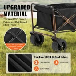 VEVOR Collapsible Folding Wagon, 3 Cu.ft Beach Wagon Cart,Heavy Duty Folding Wagon Cart 350 Lbs Weight Capacity For Camping, Shopping, Garden -Aesthtic Interiors GUEST d0bf2152 0c24 41b6 978d eea6f9e89900