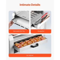VEVOR Hot Dog Roller, 18 Hot Dog 7 Rollers, Stainless Steel Sausage Grill Cooker, 1200W Hot Dog Machine, Silver 12 VEVOR Hot Dog Roller, 18 Hot Dog 7 Rollers, Stainless Steel Sausage Grill Cooker, 1200W Hot Dog Machine, Silver -Aesthtic Interiors GUEST d2b2b353 84ff 4e42 abcd 9c6dabec8217
