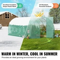 VEVOR Walk-in Tunnel Greenhouse, 19.4x9.7x7.4 Ft Hoop House Greenhouse Tunnel With Galvanized Steel Frame, PE Cover, Swing Door, 12 Roll-up Windows -Aesthtic Interiors GUEST d31d72cd b6b6 4e18 90e6 34c76e4e42c3