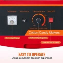 VEVOR Electric Cotton Candy Machine With Cart, 1000W Commercial Candy Floss Maker With Stainless Steel Bowl, Sugar Scoop And Drawer,Red -Aesthtic Interiors GUEST d33fade6 ac2b 433f 8c84 65512a155797