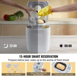 VEVOR Bread Maker, 15-in-1 3LB Dough Machine, Nonstick Ceramic Pan Automatic Breadmaker With Gluten Free Setting, Digital, Programmable -Aesthtic Interiors GUEST d34731d1 bbe2 4da7 b236 066b92886eec