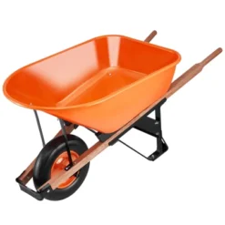 VEVOR Wheelbarrow Cart, 6 Cu. Ft. Load & 330 Lbs Capacity, One Wheel Garden Dump Cart Wheel Barrow With Metal Handle &  16"  Wide Track Wheels -Aesthtic Interiors GUEST d36618b3 8783 4305 aeb7 f0da59374ee4